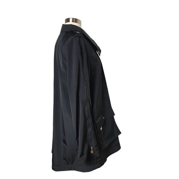 Betsey Johnson Black Lightweight Jacket Full Zip Snap Button Closure Coat XL - Picture 8 of 12